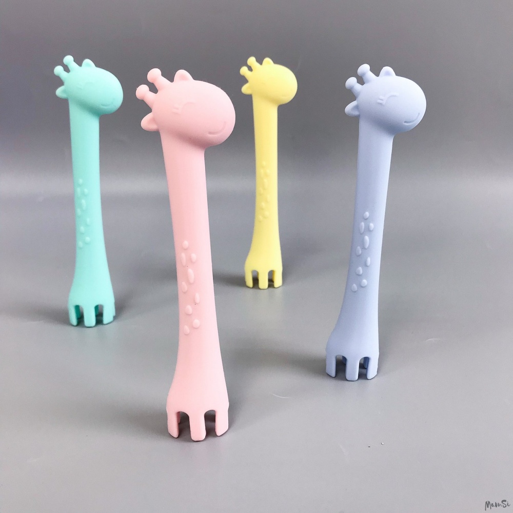 Столовые приборы Жирафики для малышей, 2 шт | Mam-si.ru - силиконовые бусы, грызунки, слингобусы