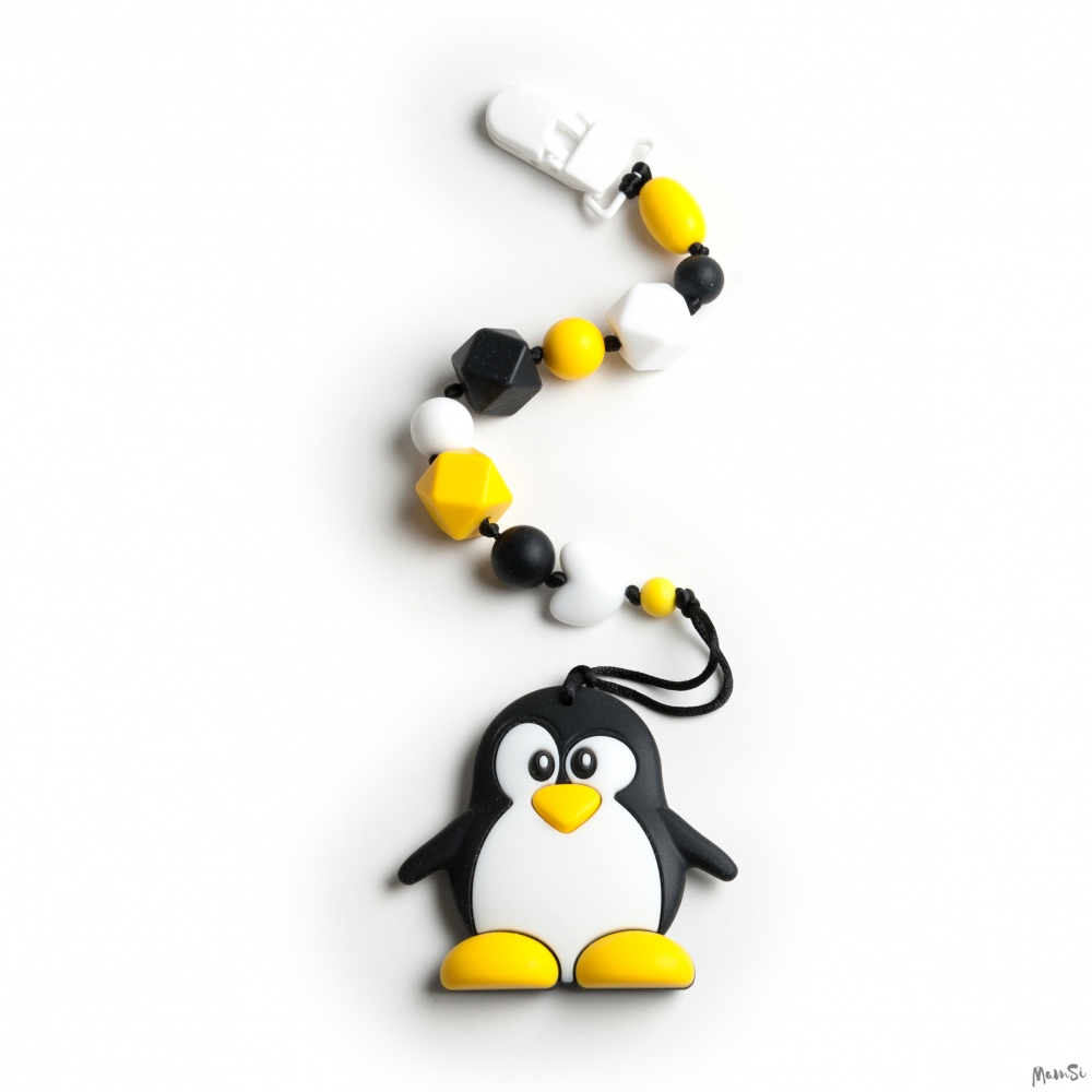 Прорезыватель силиконовый грызунок с пингвинчиком | Mam-si.ru - силиконовые бусы, грызунки, слингобусы
