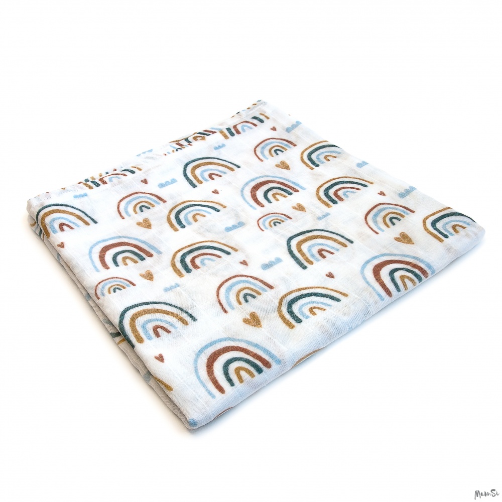 Муслиновая пеленка Boy Rainbow | Mam-si.ru - силиконовые бусы, грызунки, слингобусы